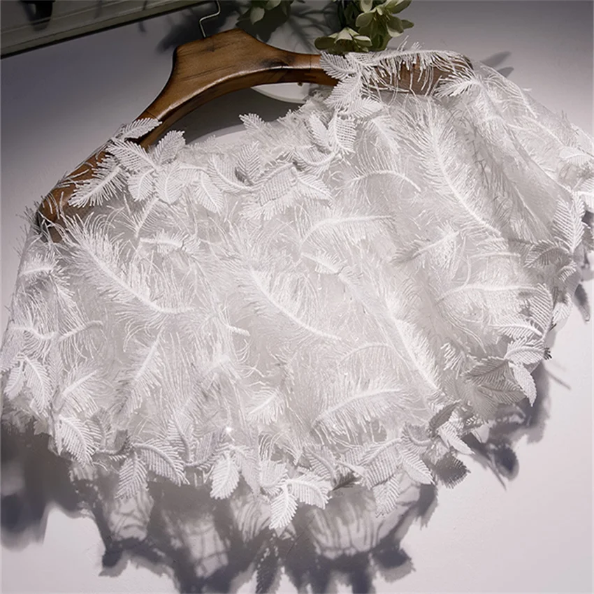 2023 New Elegant Women Feather Shawl Capes Europe and America Lady Lace Wrap Bolero Accessories Coat Jacket Princess Tops WZ2185