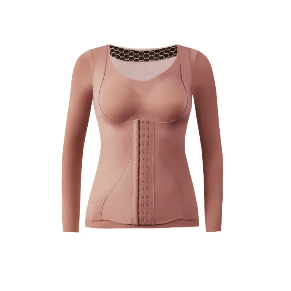 

Slimming Thermal Shapewear Body Shapers Long Sleeves Thermal Underwear Women Velvet Belly Contracting Tummy Control Top