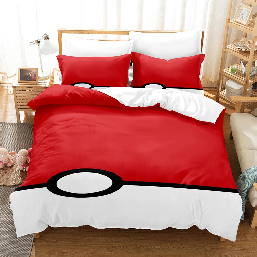 Cartoon Anime pokemon Set biancheria da letto Kawaii Pikachu Set copripiumino copripiumino federa Set letto per bambini Twin Queen King Size