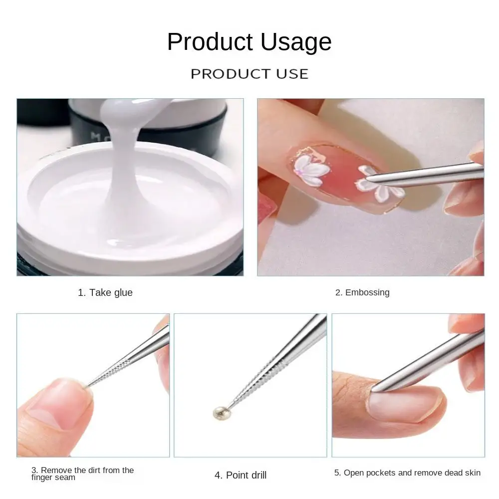 Double Head Nail Cleaning Tools Cuticle Pushers Armour Remover Nail File Point Drill Stick Dead Skin Pusher Nail Cuticle Pusher