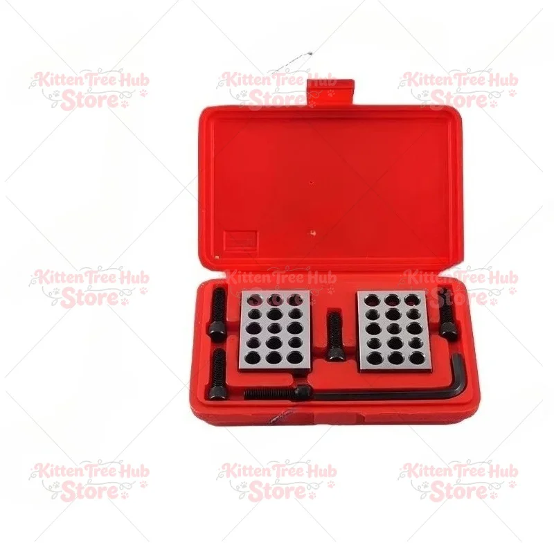 23 Holes Precision 25-50-75mm Blocks with Screws, Parallel Clamping Block Set, Steel Block 23 Holes 1-2-3