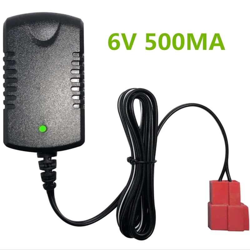 6V Kids Ride On Car Battery Charger, 7V800 Charger Electric Baby Carriage Ride Toy Battery Supply Power Adapter Red Square Plug