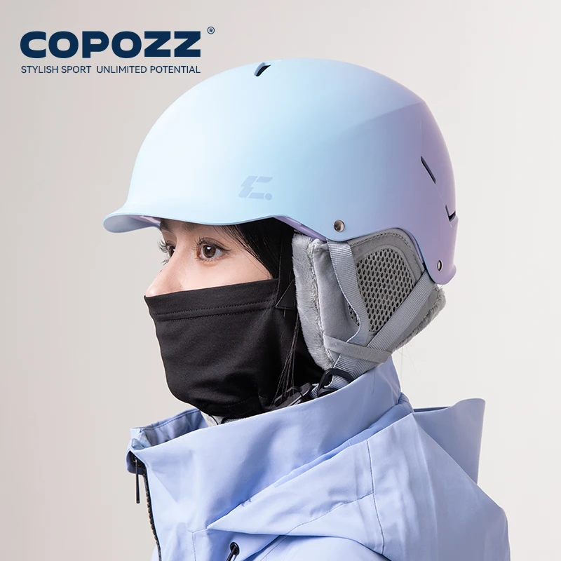 Capacete de esqui certificado COPOZZ, capacete de snowboard moldado integralmente com fivela magnética, motocicleta, neve, homens, mulheres, adultos