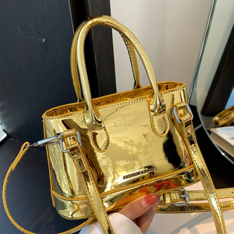 2023 Fashion Women Gold Silver Pink Green Shoulder Bags Designer Lady Small Handbags And Purses Patent Leather Evening Clutch