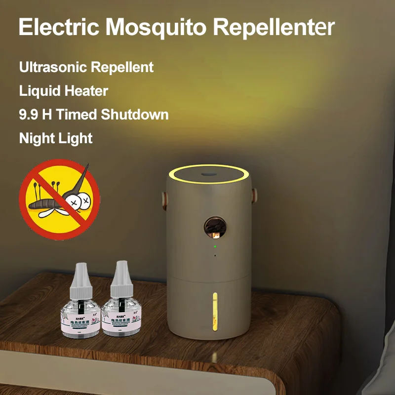 Ultrasonic Mosquito Repellenter & Electric Mosquito Repellent Liquid Heater 2 in 1 Insect Rat Cockroach Repellent Artifact Inte