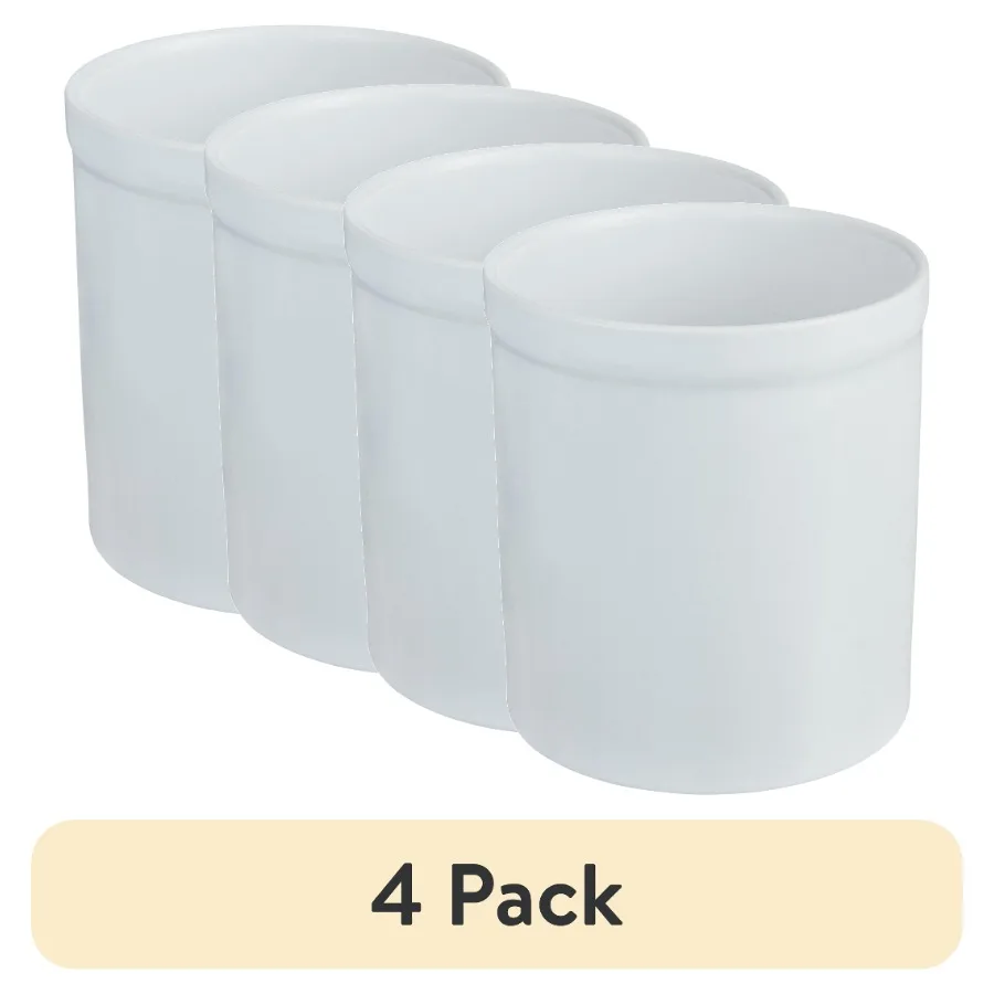 

4-Pack Glazed Kitchen Utensil Holders - Stylish Countertop Crocks for Spoons Spatulas and Cooking Tools Perfect for Organizing