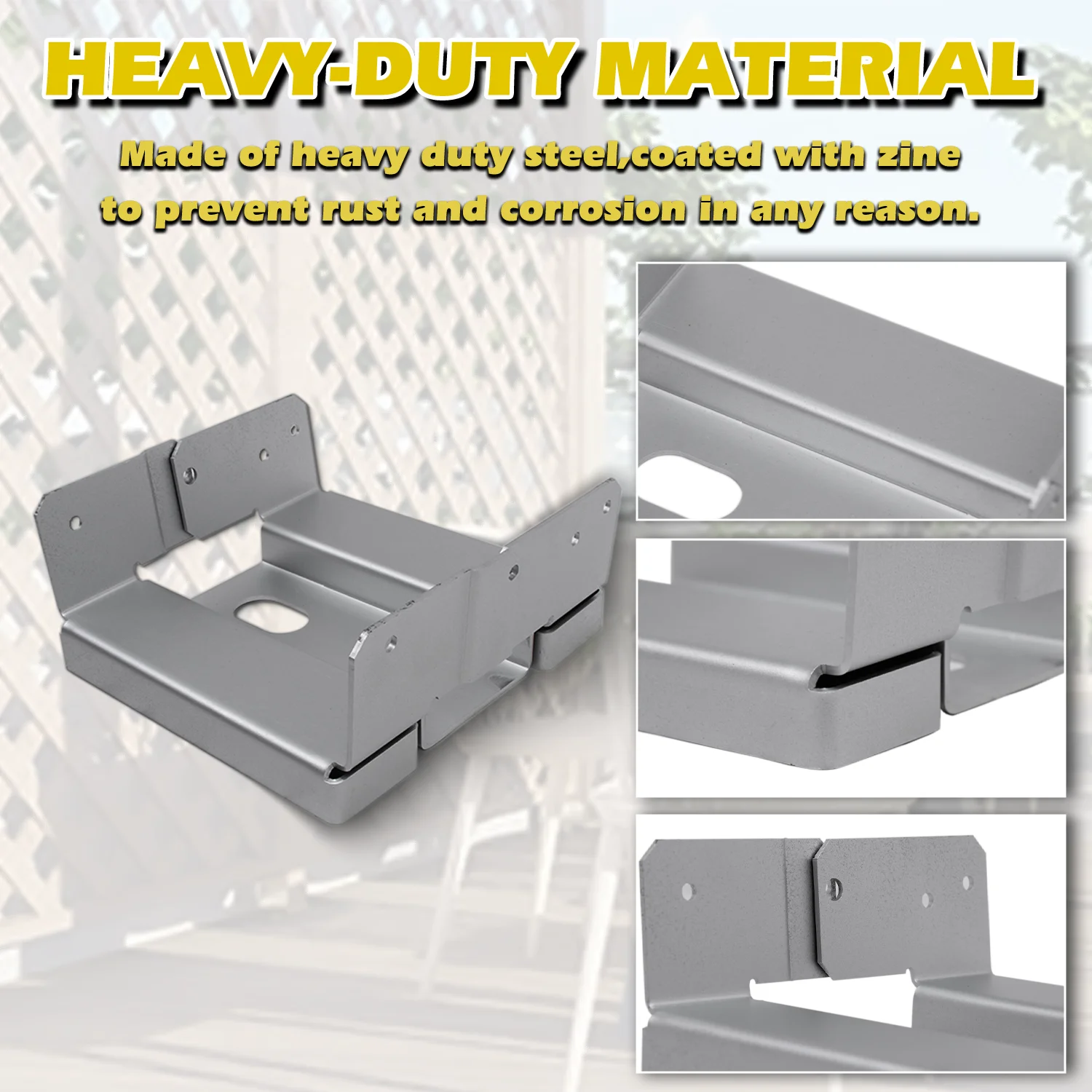 4PACK 8x8 Post Base Anchor Concrete Deck Adjustable Metal Post Bracket Post Base