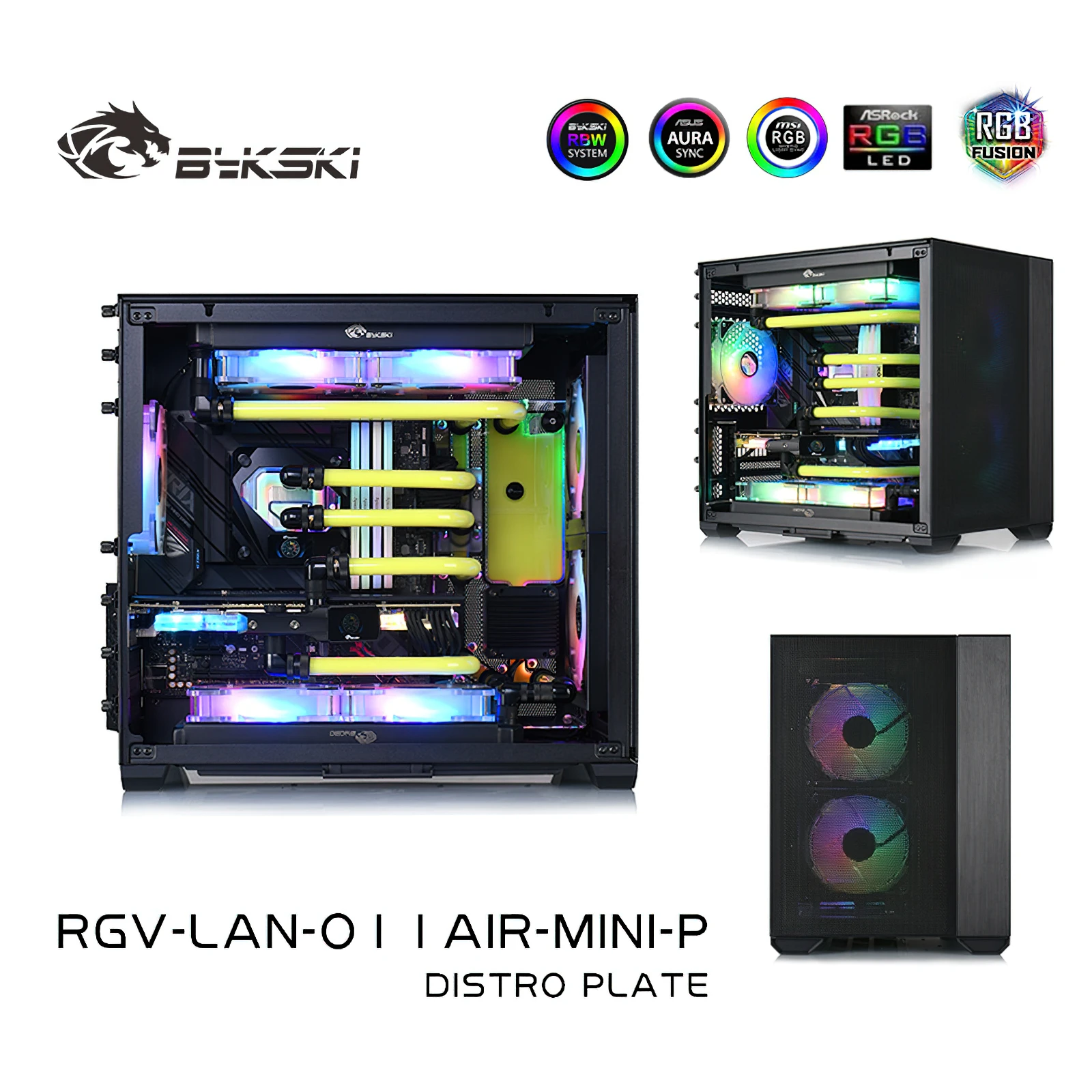 

Bykski Distro Plate Water Cooling Kit for LianLi O11 Chassis Case CPU GPU RGB RGV-LAN-O11AIR-MINI-P