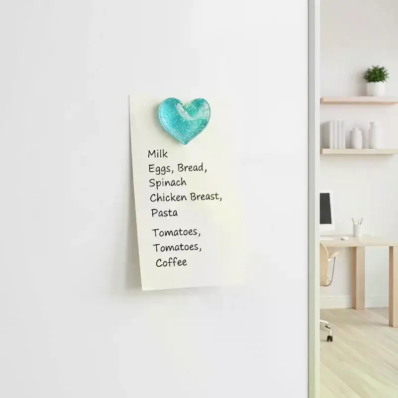9Pcs Cute Heart Shaped Refrigerator Magnets Set Non-Scratch Decorative Fridge Stickers for Office Locker Kitchen Home Decor