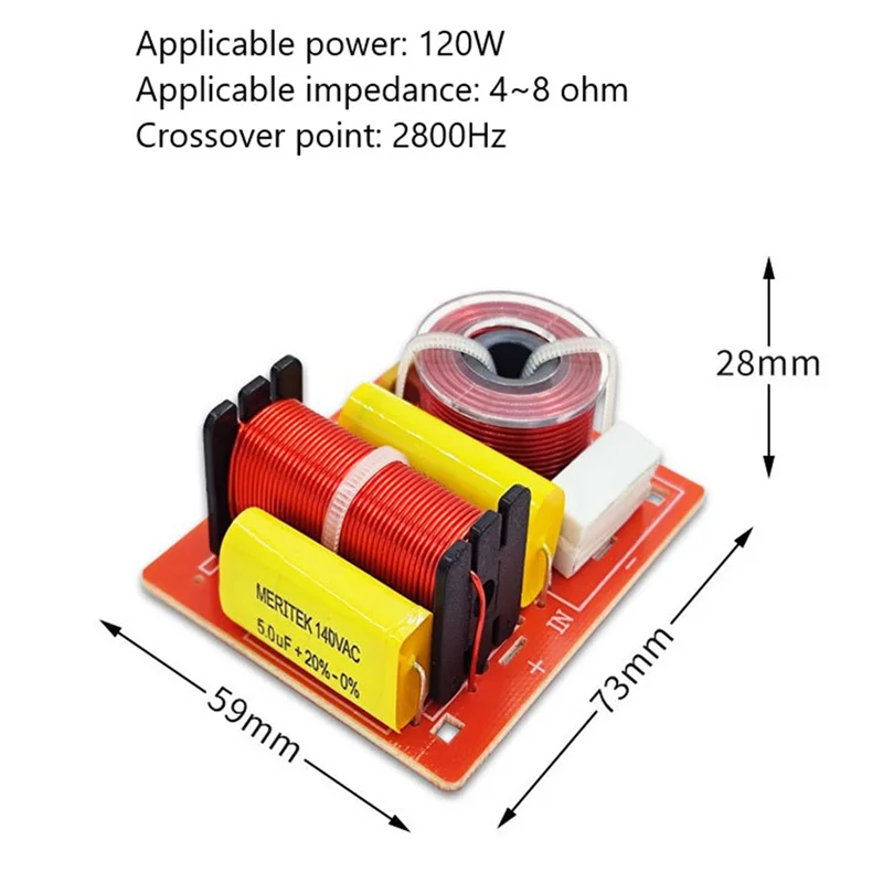 Speaker 2 Way Audio Board Frequency Divider Treble Bass 2 Unit Crossover Filters 120W Bookshelf HIFI Speaker Divider DIY HOT