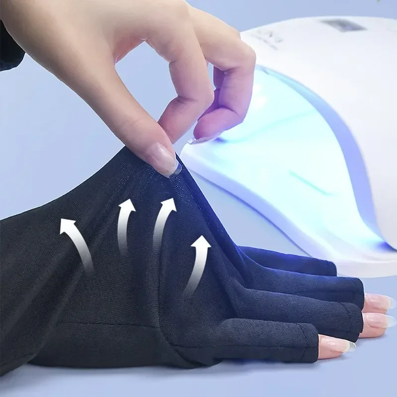 Guantes de protección UV para uñas, 2 piezas, lámpara Led a prueba de radiación, protección de manos, manicura, herramientas para uñas, secador de lámpara de luz UV