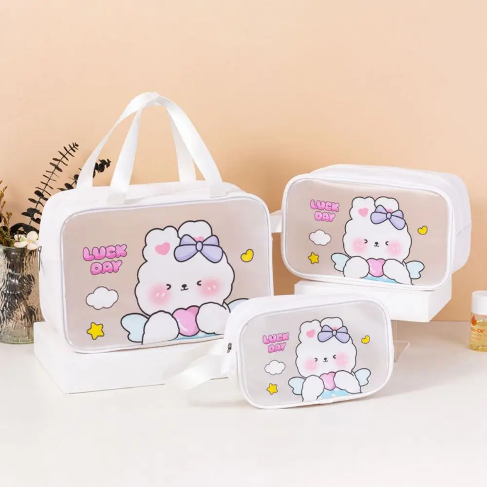 

Durable Ins Cartoon PVC Cosmetic Bag Cute Portable Storage Bags High Appearance Level Waterproof Transparent Wash Bag Girl