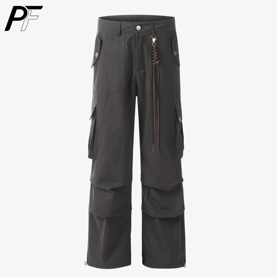 

Techwear Cargo Parachute Pants Unisex Oversized Wide Leg Trousers With Multiple Pockets Drawstring Waist Hip Hop Casual Pant