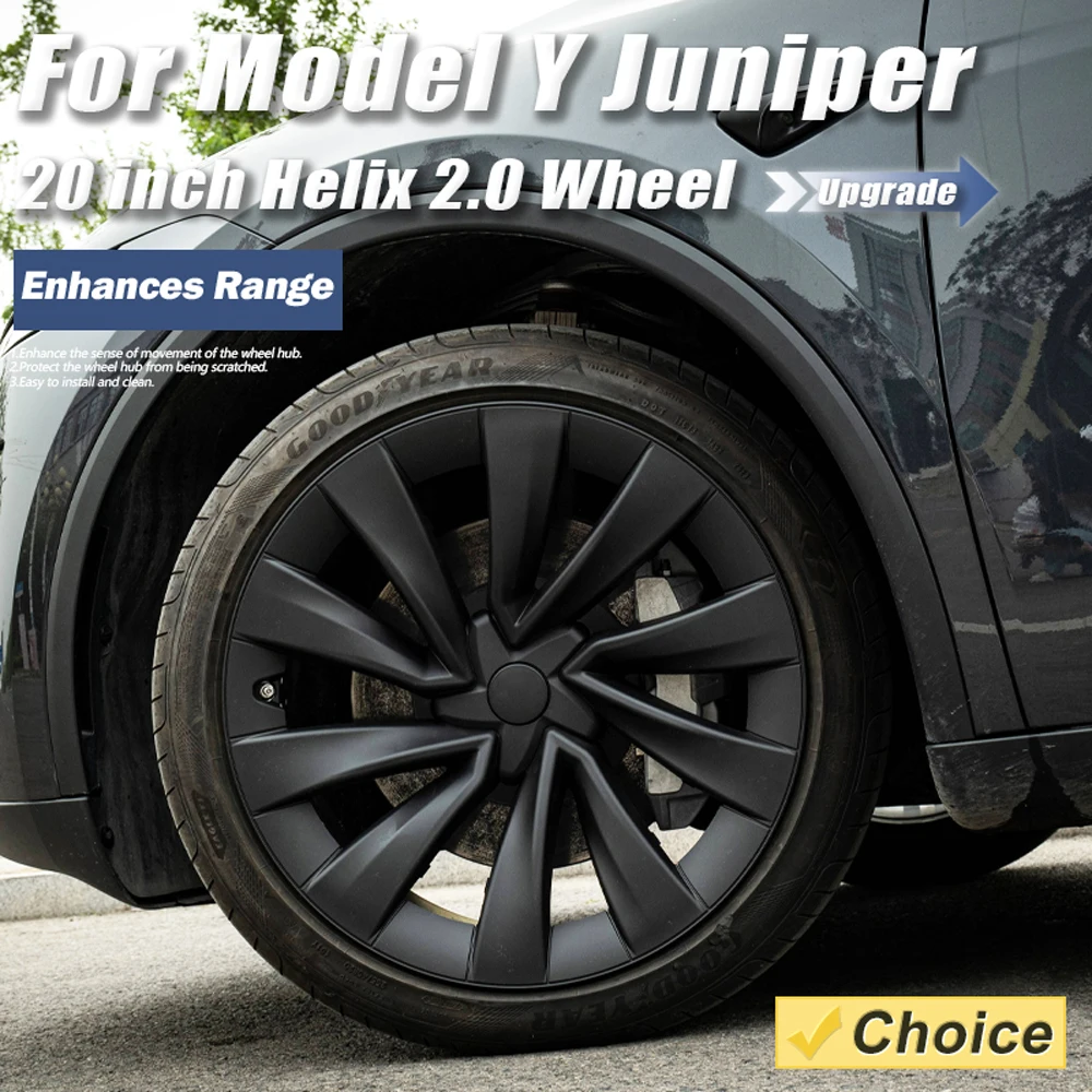 4PCS Wheel Cover 20 Inch for Tesla Model Y Juniper HubCap Performance Replacement Helix 2.0 Wheels