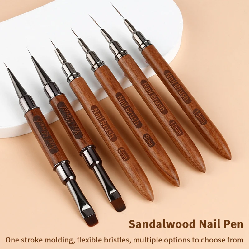 1pcs/set Wood Handle Art Liner DIY Painting Brush Drawing Lines Stripe Flower Painting Pen Nail Liner Brush Set With 5size