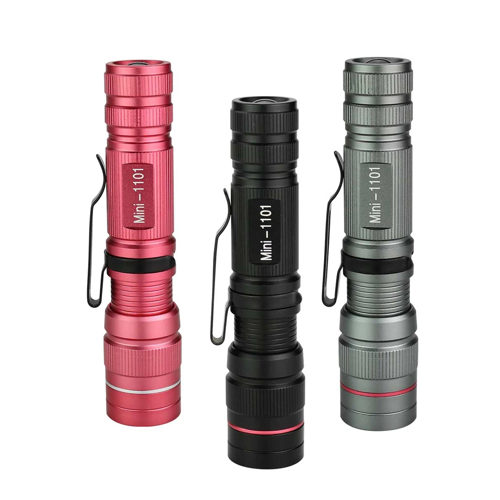 Mini LED Torch Flashlight Q5 Portable Flashlights Adjustable Zoom 3 Modes Waterproof For Outdoor Camping Adventure Lights