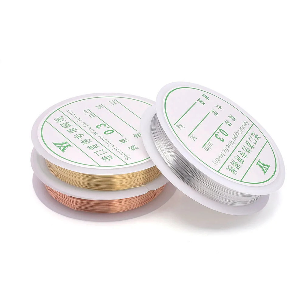 سلك مجوهرات 0.2-1 مم، سلك حرفي مقاوم للتشويه من النحاس لمستلزمات صناعة المجوهرات وصياغة