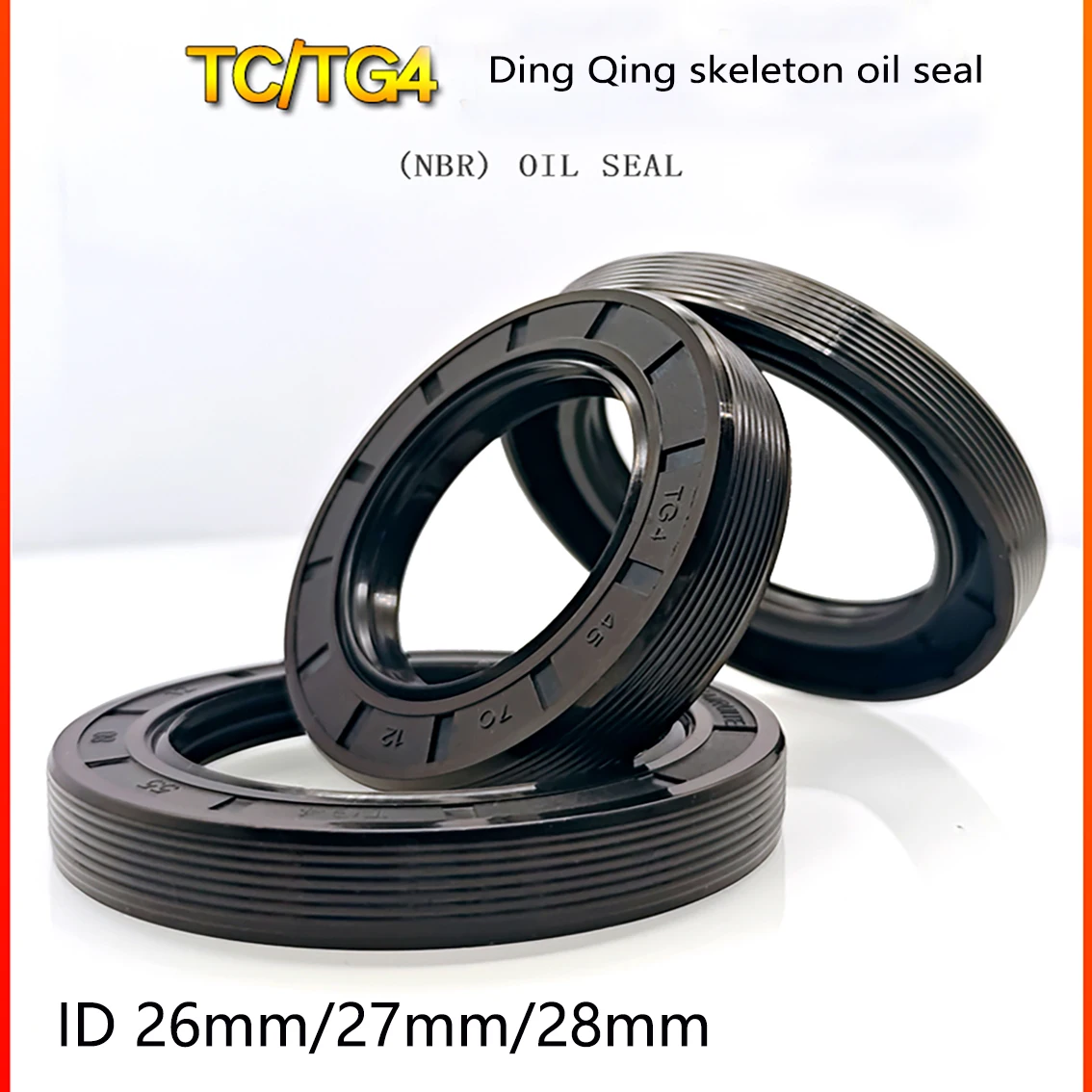 ID26/27/28mm NBR Nitrile Rubber Shaft Oil Seal TC-26*35/36/37/38/40/42/45/46/45/46/47/48/50/52/57/62*5/6/7/8/10 Nitrile Oil Seal