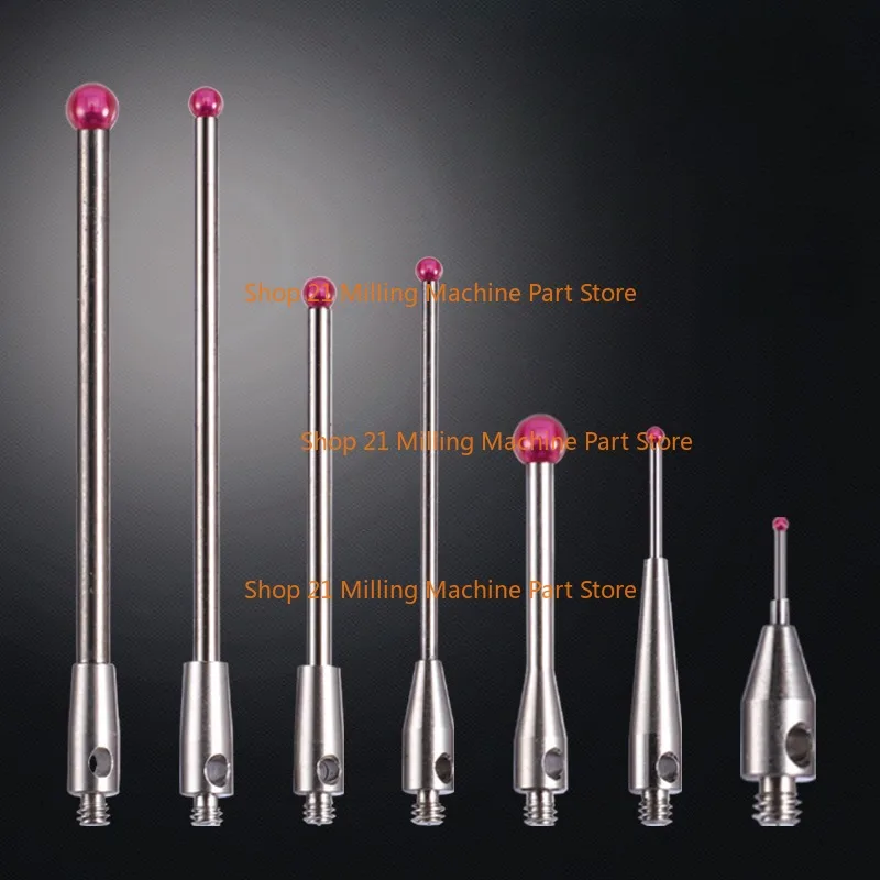 1pc Three-dimensional Probe Three-coordinate Ruby Needle Probe Stainless Steel/tungsten Steel Measuring Rod M2/m3