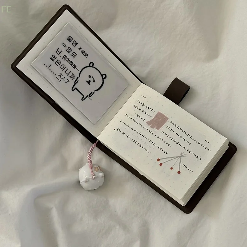 [F] Brown Pocket Book Japanese Style Ins Niche Simple Portable Mini Notebook Diary