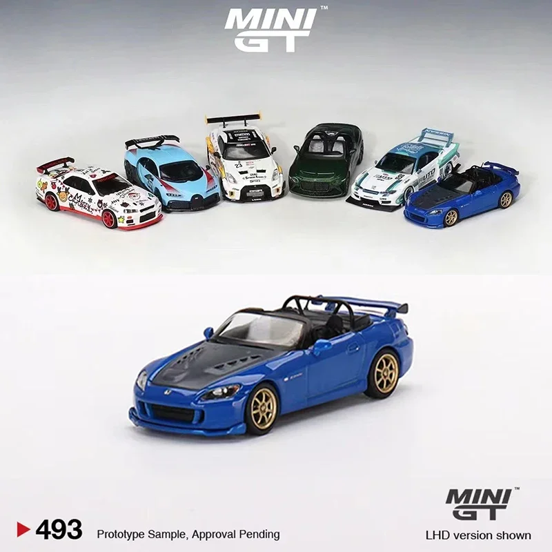 MINI GT 1:64 Model Car S2000 (AP2) Mugen Monte Carlo Alloy Die-Cast Vehicle #493 LHD Blue Pearl