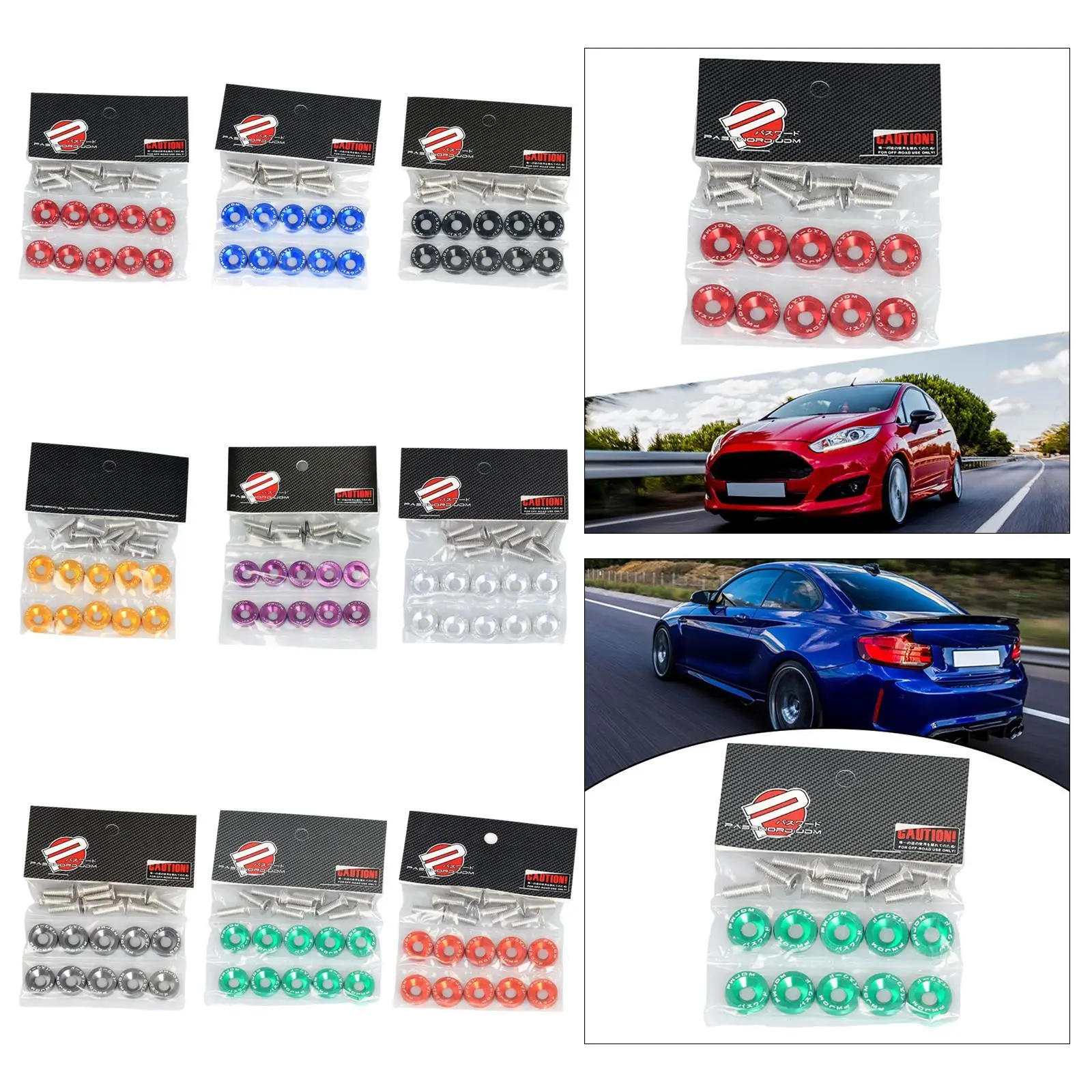 M6 Fender Washers Bolts Fasteners Premium Replacing Car Modification Parts High