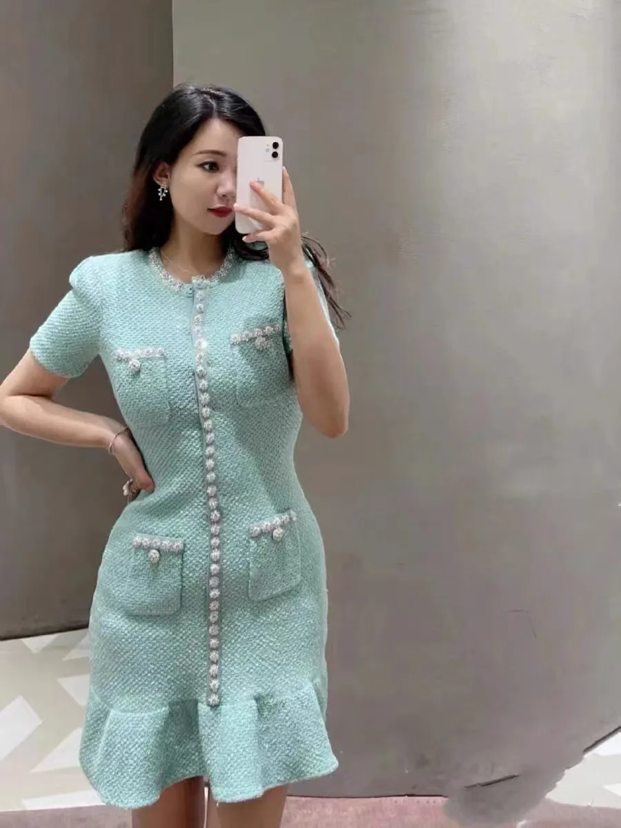 تنورة Nappa Fi-Tail ort Dr Embitteredenn Thousand-Specs Premium Knights محبوكة ملابس ربيع البحر المرجاني