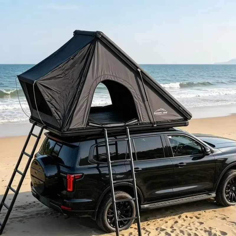 Person Waterproof Aluminum Hard Shell Triangle Rooftop Tent