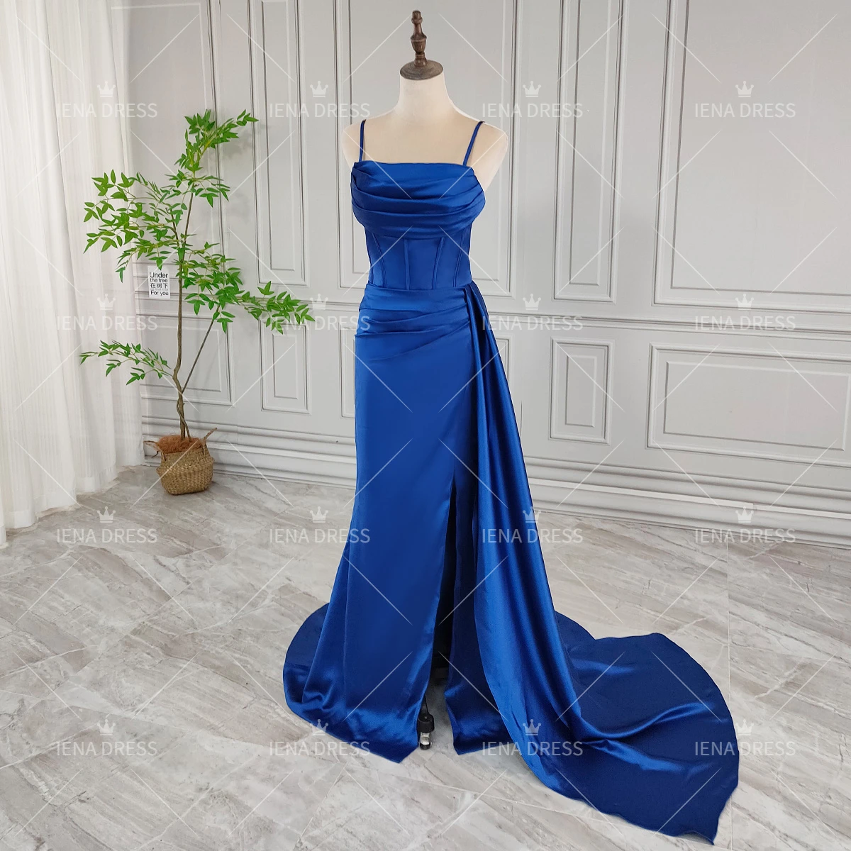 

Super Promotional Price Royal Blue Satin Prom Dress Evening Party Dresses Bridesmaid Gown US 2 Ready to Ship Free Shipping