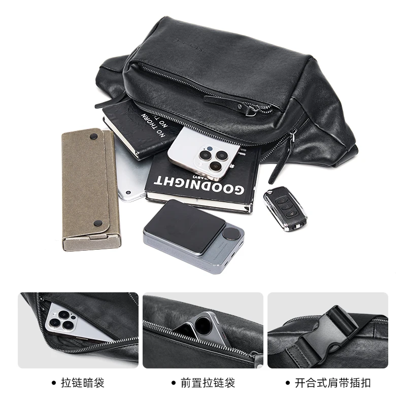 حقيبة كروس جلدية عصرية تناسب iPad مقاس 7.9 بوصة، مادة خفيفة الوزن ومقاومة للماء، حقيبة كتف رياضية لركوب الدراجات