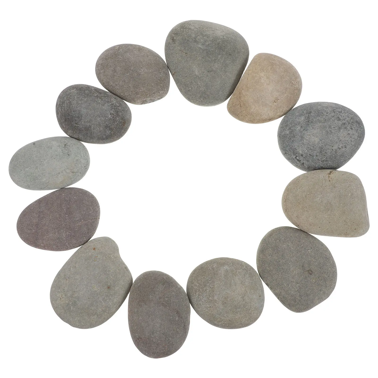 12Pcs Natural River Rocks 5-8Cm Flat Smooth Craft Stones for Painting Holiday Art DIY Garden Decor Kindness Stones