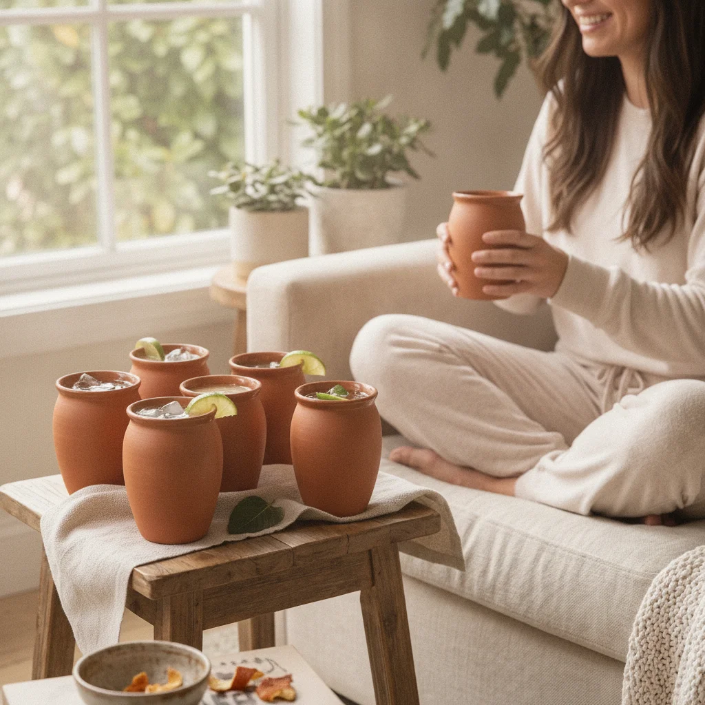 6 Pieces Ceramic Drinking Cups Tapered Cups with Glazed Finish Ceramic Cup Oven-Safe Thick for Hosts, Home Lounges, Restaurants