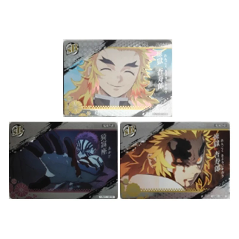 Anime japonês demon slayer tomioka giyuu rengoku kyoujurou daki cartões colecionáveis presente de aniversário de natal brinquedos infantis