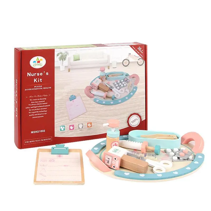 Pretend Doctor Toy Set para Crianças, Brinquedos Educativos Pré-Escolar, Montessori Role Play, Aprendendo Habilidades Motoras Finas