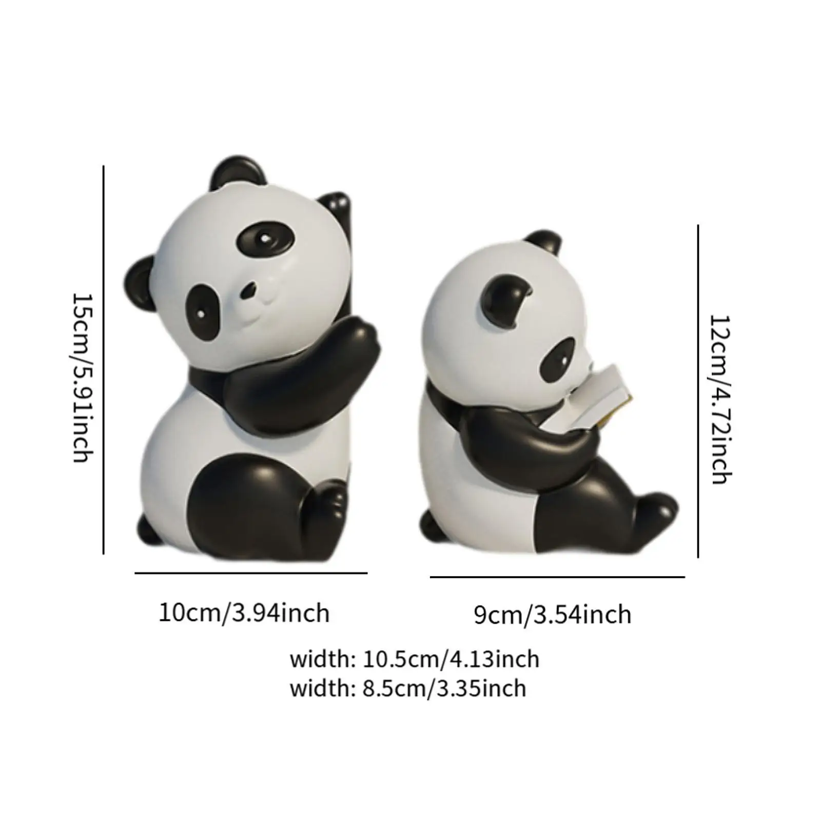パンダブックエンド楽しい樹脂クラフトかわいい動物の置物装飾品彫刻デスクトップ装飾部屋ベッドサイドカウンタートップ