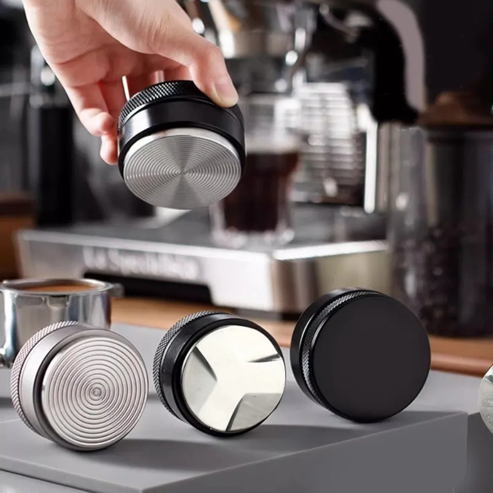 51/53/58MM Coffee Distributor Threaded Bottom Precision Adjustable Leveler Slotted Espresso Tamper Coffee Preparation