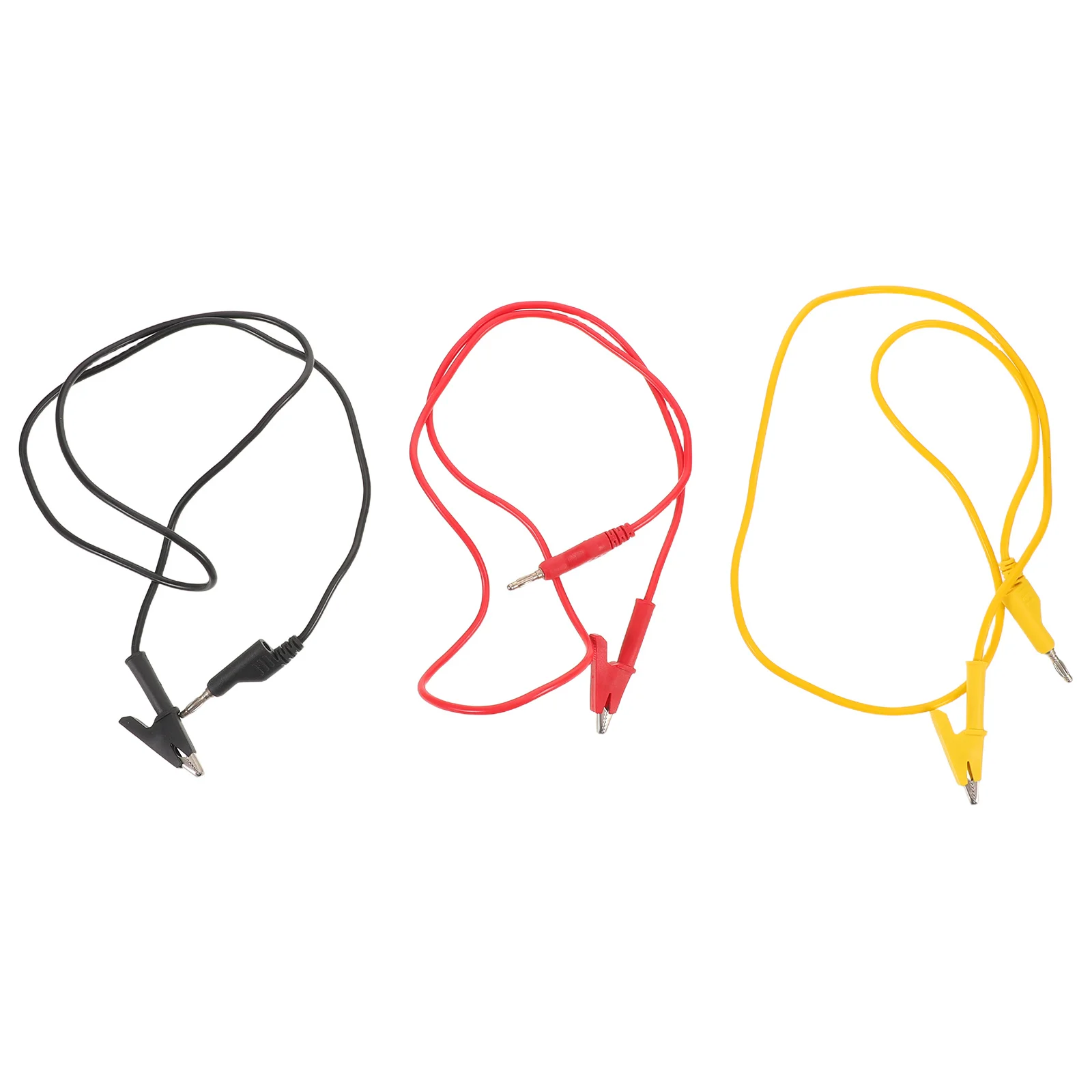 

3Pcs Insulated Circuit Testing Wires Banana Plug to Alligator Clip Stackable Test Leads High Voltage Safety Electrical Test