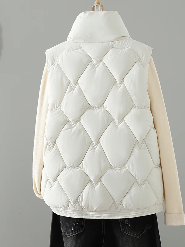 سترة نسائية قطنية سفلية 2025 ملابس خارجية فضفاضة جديدة ort الخريف الشتاء Jaet Thiened وسادة الكتف عالية الياقة سستة إغلاق #2