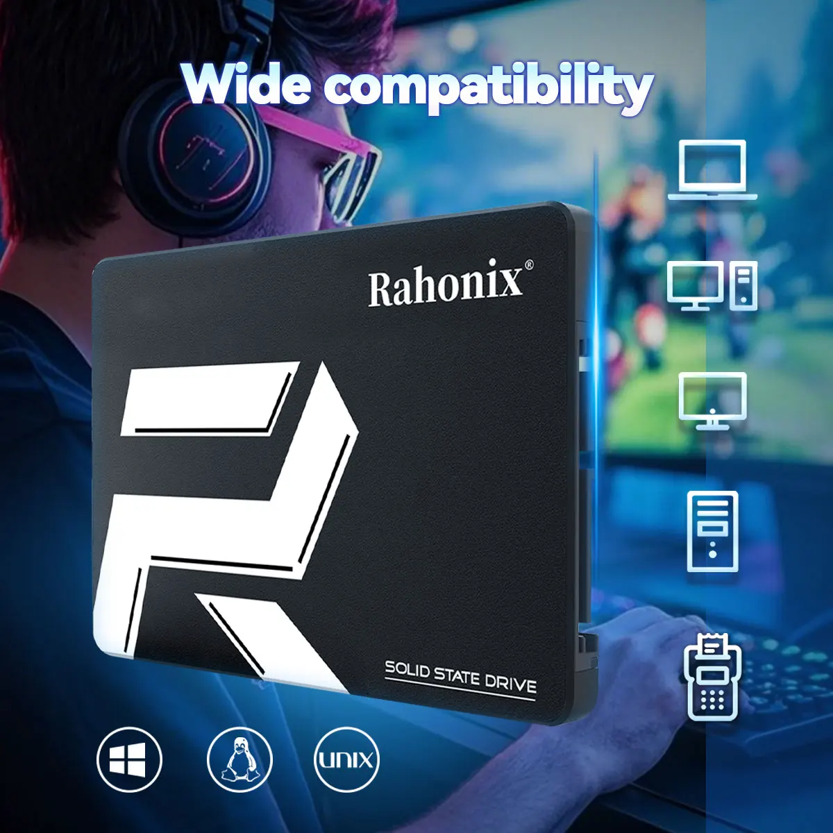 RS SSD 2.5인치 하드 디스크 드라이브 256GB 512GB 1TB SATA3 128GB 2TB 4TB 내장형 솔리드 스테이트 드라이브 HDD (PC 노트북용)