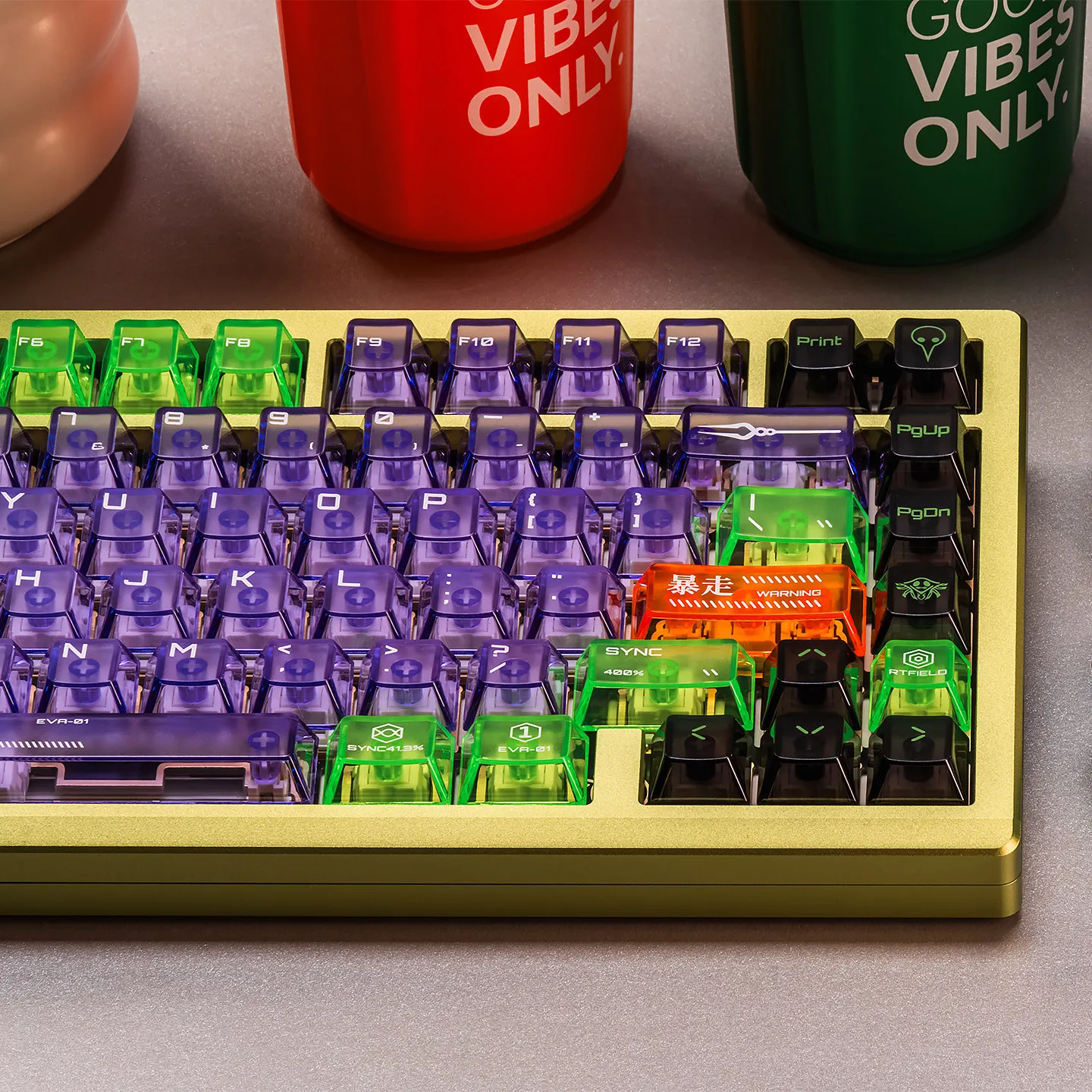 110 keys Cherry profile PC material UV Print Transparent mx mechanical keyboard custom for 61/64/68/80/84/87/96/108