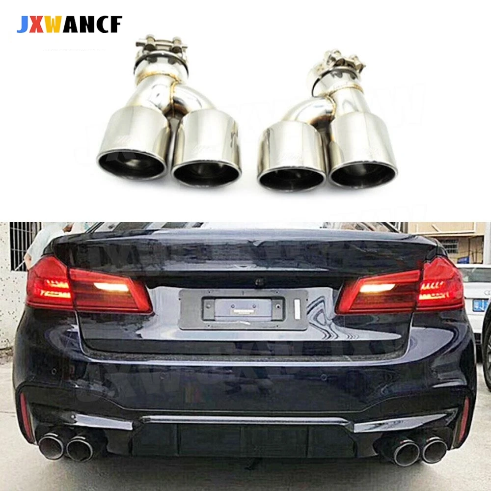 

JXWANCF Car Rear Exhaust Tips Muffler Pipes Tips Stainless Steel For BMW 5 Series G30 G38 M5 2017-2019 Car