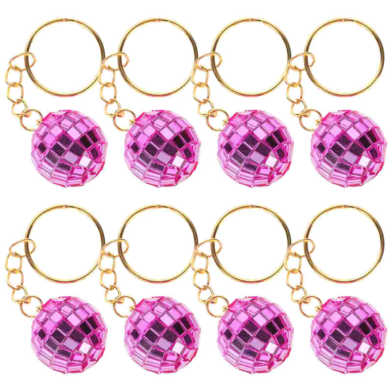 12 Pcs Disco Keychain Ball Vintage Decor Pendant Mirror Glass Mini Keychains Bulk Child