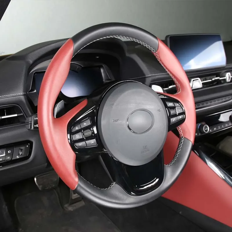 

For 2019-25+ Toyota GR Supra MK5 A90 ABS Carbon Fiber Car Steering Wheel Decorative Frame Cover Sticker Car Interior Accessories