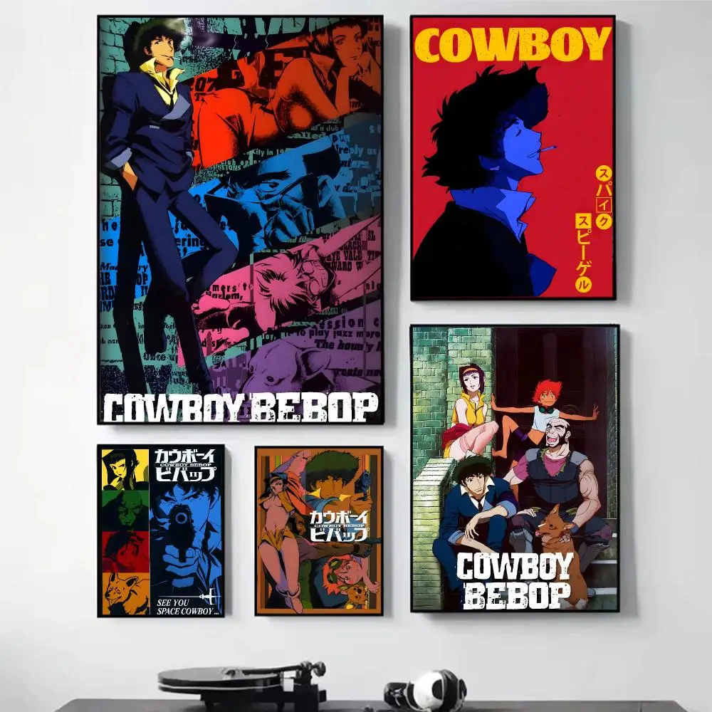 C-Cowboy Bebop Animation Poster High-definition Art Sticker Self Adhesive Waterproof Home Decoration For Living Room
