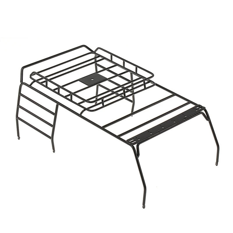 B-M For 1/10 SCX10 313mm Wheelbase Simulation Climbing Car Wrangler Shell Roll Cage Roof Racks Metal Luggage Rack