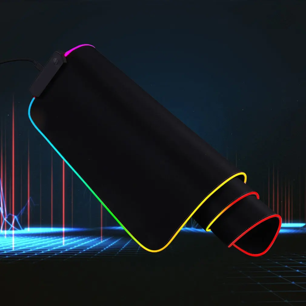 350*250*4Mm 1 Pcs สีสัน RGB Luminous Symphony Mouse Pad Gaming แผ่น RGB Gaming เมาส์ Pad แผ่นรองเมาส์ขนาดใหญ่