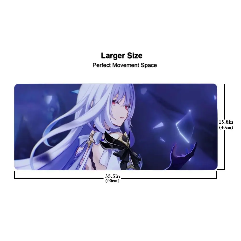 Skirk Alfombrilla de ratón Accesorios para juegos Alfombrilla de teclado XXL Borde de bloqueo grande Alfombrilla de mesa 900X400 mm Alfombrilla de ratón para juegos