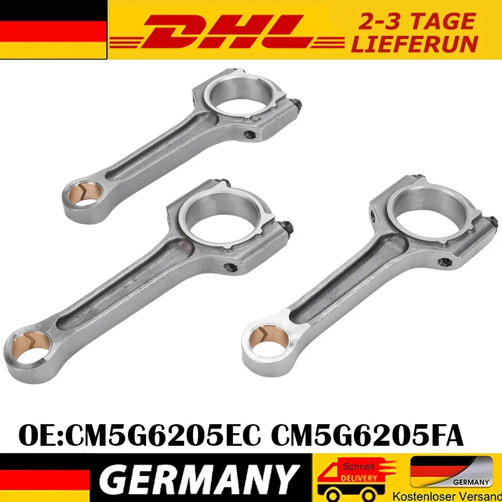 Image of 3 Stück neue Pleuelstangen für Ford B-Max, C-Max, Fiesta, Focus 1.0, Ecosport, EcoBoost, Transit – Autozubehör, CM5G6205EC, CM5G6205FA.