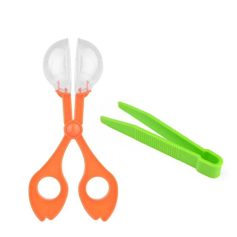 New Children School Plant Insect Biology Study Tool Set Plastic Scissor Clamp Tweezers Cute Nature Exploration Toy Kit For Kids