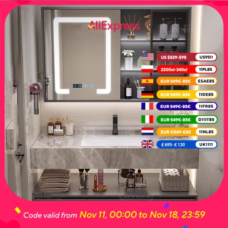 

Waterproof Bathroom Cabinet Organizer Drawers Mirror Storage Bathroom Cabinet Washroom Space Saver Badkamer Kastje Furniture